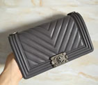 2015 LE Boy Chanel Flap Shoulder Bag Original Leather A67086 Grey