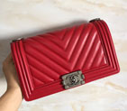 2015 LE Boy Chanel Flap Shoulder Bag Original Leather A67086 Red