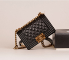 2015 LE Boy Chanel Flap Shoulder Bag Original Sheepskin Leather A67063 Black A67063