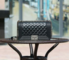 2015 LE Boy Chanel Flap Shoulder Bag Original Sheepskin Leather A67086 Black with Ancient silver