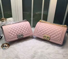 2015 LE Boy Chanel Flap Shoulder Bag Original Sheepskin Leather A67086 Cherry pink