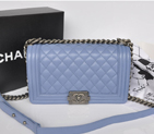 2015 LE Boy Chanel Flap Shoulder Bag Original Sheepskin Leather A67086 Lavender with Antique Silver