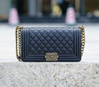 2015 LE Boy Chanel Flap Shoulder Bag Sheepskin Leather A67086 Black