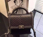 2015 Latest LE Boy Chanel Flap Shoulder Bag Sheepskin leather A67086 Black