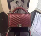 2015 Latest LE Boy Chanel Flap Shoulder Bag Sheepskin leather A67086 Claret