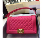 2016 Boy Chanel Flap Shoulder Bag Original Deer Leather A67086 Rose with Matt Gold