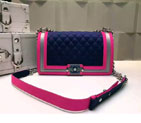 2016 Boy Chanel Flap Shoulder Bag Original Fabric A67086 RoyalBlue