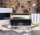 2016 Boy Chanel Flap Shoulder Bag Original lambskin A67086 Black&Gold