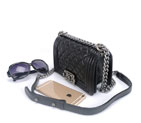 2016 Boy Chanel mini Flap Shoulder Bag Sheepskin Leather A67085 Black A67085