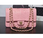 2016 Chanel 2.55 Series Flap Bag Real Python Leather 1112 Cherry pink with Gold