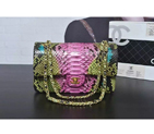 2016 Chanel 2.55 Series Flap Bag Real Python Leather 1112 with Gold