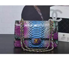 2016 Chanel 2.55 Series Flap Bag Real Python Leather 1112 with Gold