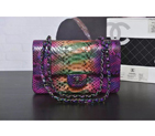 2016 Chanel 2.55 Series Flap Bag Real Python Leather 1112 with Multicolor