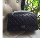 2016 Chanel A30226 Black Original Glazed Crackled Leather Flap Bag Silver A30226