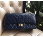 2016 Chanel A30226 Blue Original Glazed Crackled Leather Flap Bag Gold A30226