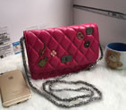 2016 Chanel A33814 Rose Sheekskin Leather Mini Flap Bag in Silver A33814