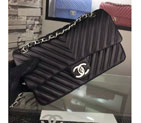 2016 Chanel A92085 Shoulder Bag Original lambskin Leather Black with Silver A92085