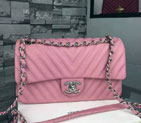 2016 Chanel A92085 Shoulder Bag Original lambskin Leather Pink with Silver A92085