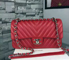 2016 Chanel A92085 Shoulder Bag Original lambskin Leather Red with Silver A92085
