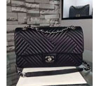 2016 Chanel A93097 Flap Bag Original lambskin Leather Black with Silver A93097