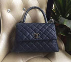 2016 Chanel Blue Original Leather grained shoulder Tote bag A95168