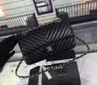 2016 Chanel Classic Flap Bag 1112 Black Original leather Silver 1112