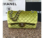 2016 Chanel Classic Flap Bag 1112 Original ArmyGreen velvet with Silver