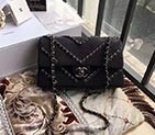 2016 Chanel Classic Flap Bag 1112 Original Black Deer Leather with Silver