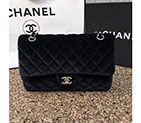 2016 Chanel Classic Flap Bag 1112 Original Black velvet with Silver