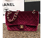 2016 Chanel Classic Flap Bag 1112 Original Claret velvet with Gold
