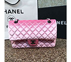 2016 Chanel Classic Flap Bag 1112 Original Pink velvet with Black Polished