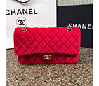 2016 Chanel Classic Flap Bag 1112 Original Red velvet with Gold