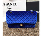 2016 Chanel Classic Flap Bag 1112 Original Royalblue velvet with Gold