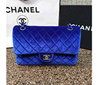 2016 Chanel Classic Flap Bag 1112 Original Royalblue velvet with Silver