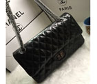 2016 Chanel Classic Flap Bag 1112 Shiny Iridescent leather in Black