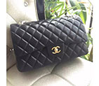 2016 Chanel Classic Flap Bag 1113 Black Original Sheekskin leather Gold Hardware 1113
