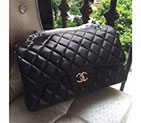 2016 Chanel Classic Flap Bag 1113 Black Original Sheekskin leather Silver Hardware 1113