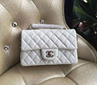2016 Chanel Classic Flap Bags Original Caviar leather 1116 in Silver with Silver hardware