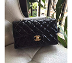 2016 Chanel Classic Flap Bags Original Patent leather 1116 in Black with Gold hardware