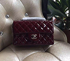 2016 Chanel Classic Flap Bags Original Patent leather 1116 in Claret with Silver hardware