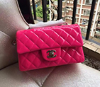 2016 Chanel Classic Flap Bags Original Patent leather 1116 in Rose with Silver hardware