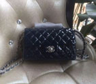 2016 Chanel Classic Flap Bags Original Patent leather A1116 in Royalblue with Silver hardware A1116