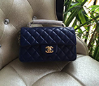 2016 Chanel Classic Flap Bags Original Sheepskin leather 1116 in Blue with Gold hardware
