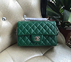 2016 Chanel Classic Flap Bags Original Sheepskin leather 1116 in Green with Silver hardware