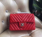2016 Chanel Classic Flap Bags Original Sheepskin leather 1116 in Red with Silver hardware