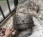 2016 Chanel Classic Top Tote Bag Original Python Leather A95169 Gray