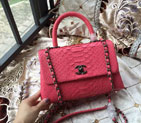 2016 Chanel Classic Top Tote Bag Original Python Leather Watermelon Red