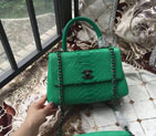2016 Chanel Classic Top Tote Bag Original Snake Leather A95169 Green