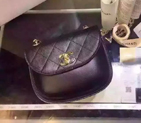 2016 Chanel Drew Calfskin Leather Shoulder Bag A20828 Black A20828