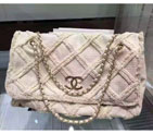 2016 Chanel Flap Bag Jean Jacket A8030 Apricot A8030